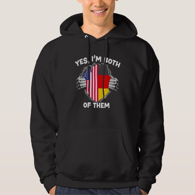 Yes I'm Both Of Them USA Germany Von Steuben Day Hoodie (Vorderseite)