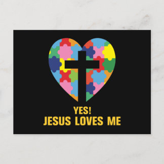 Yes, Jesus Loves Me Autism Heart Einladungspostkarte