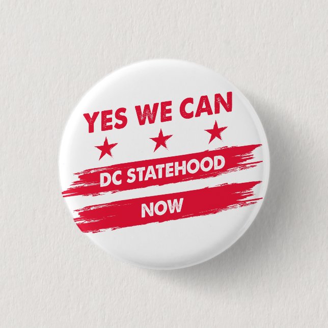 Yes we can Washington Dc statehood now flag Button (Vorderseite)