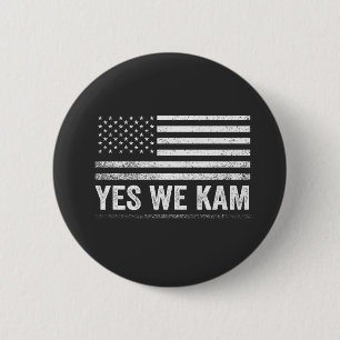 Yes We Kam 2024 American Flag Button