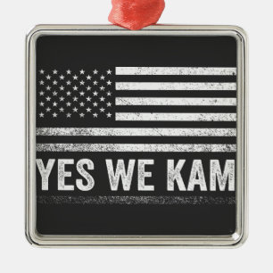 Yes We Kam 2024 American Flag Ornament Aus Metall