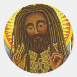 Yeshu Rasta Fari Runder Aufkleber