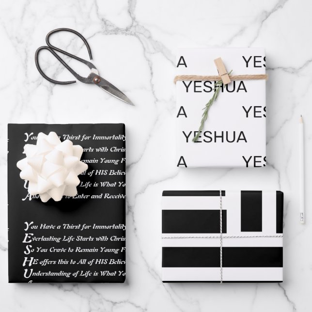 Yeshua Geem Christlich Geschenkpapier Set (Vorderseite)