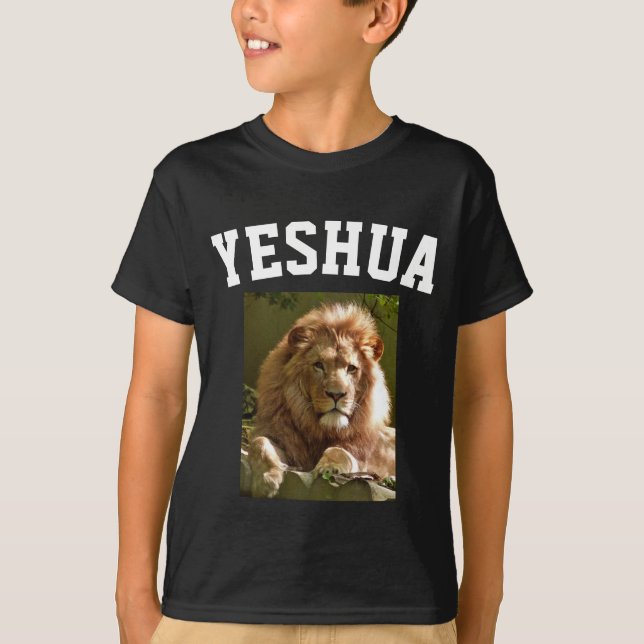 YESHUA LION DES T-shirts JUDAH JESUS (Devant)