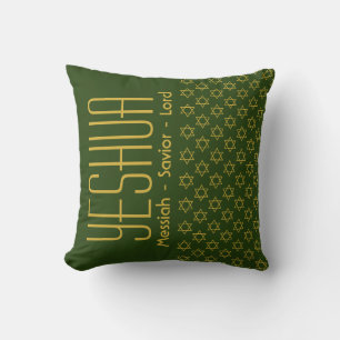 YESHUA Messiah Savior Lord Custom Modern GREEN Kissen