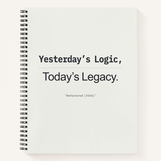 Yesterday's Logic Today's Legacy Developer Quote Notizbuch (Vorderseite)
