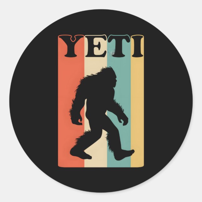 Yeti 1970 Regenbogen Runder Aufkleber (Vorderseite)