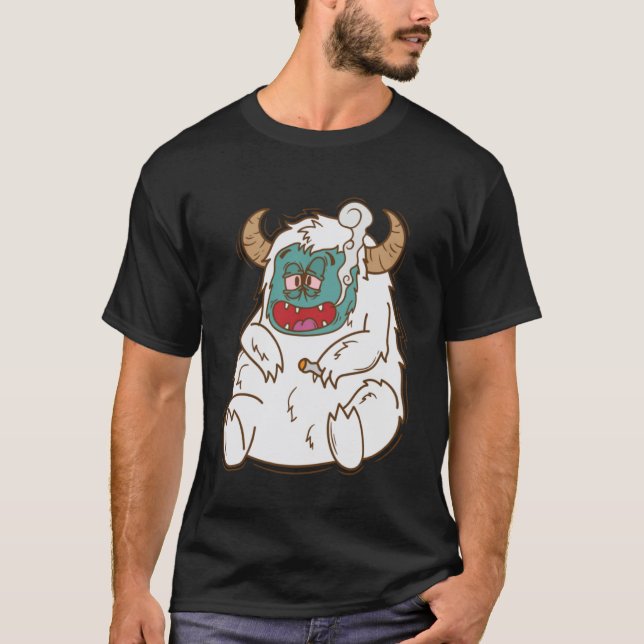 Yeti fumer Snowman Créativité Empreintes Pullover (Devant)