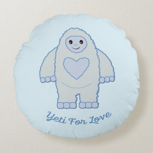 Yeti für Liebe Rundes Kissen (Vorderseite)