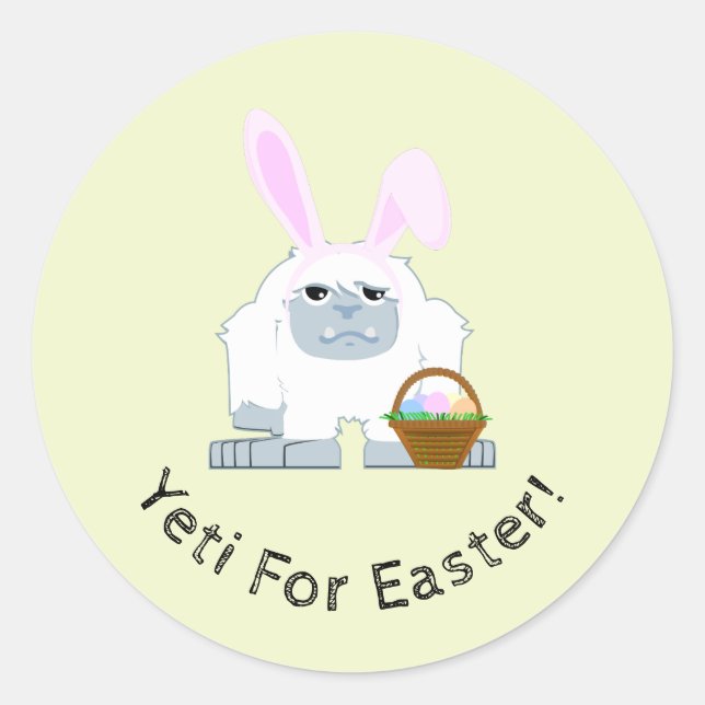 Yeti für Ostern Niedlich Ostern Yeti Runder Aufkleber (Vorderseite)