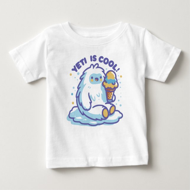 Yeti ist cool baby t-shirt (Vorderseite)