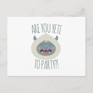 Yeti nach Party Einladungspostkarte