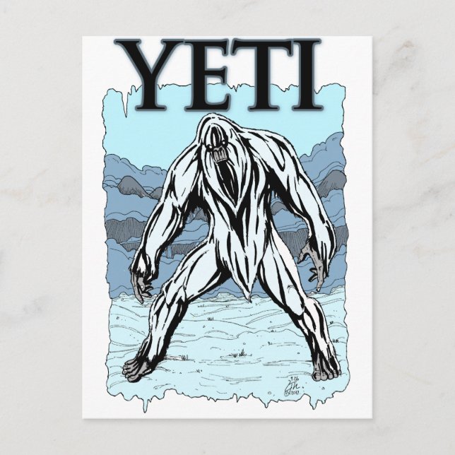 Yeti Postkarte (Vorderseite)