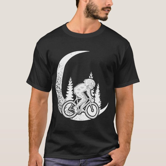 YETI Riding Moon Bike Halloween Lunar T-Shirt (Vorderseite)