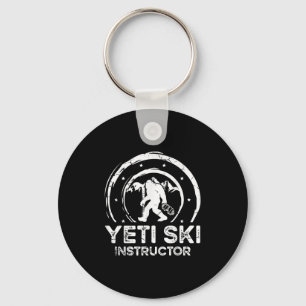 Yeti-Ski-Lehrer Sasquatch Für Eine Frau Skifahrer Schlüsselanhänger