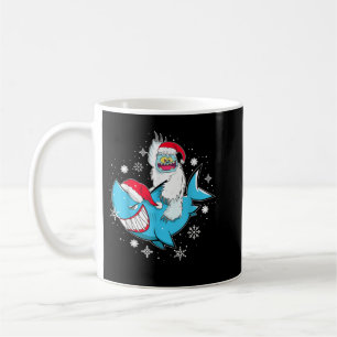 Yeti To Party Shark Weihnachtsmannmütze Weihnachte Kaffeetasse