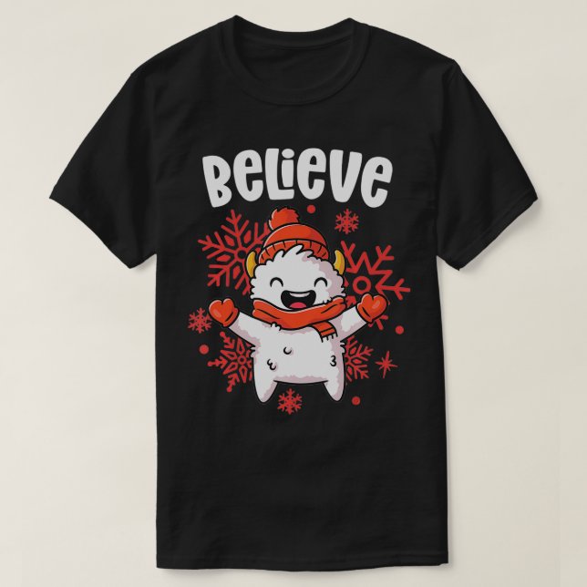 Yeti Tshirts für Männer Frauen glauben Yeti Pjs Ch (Design vorne)