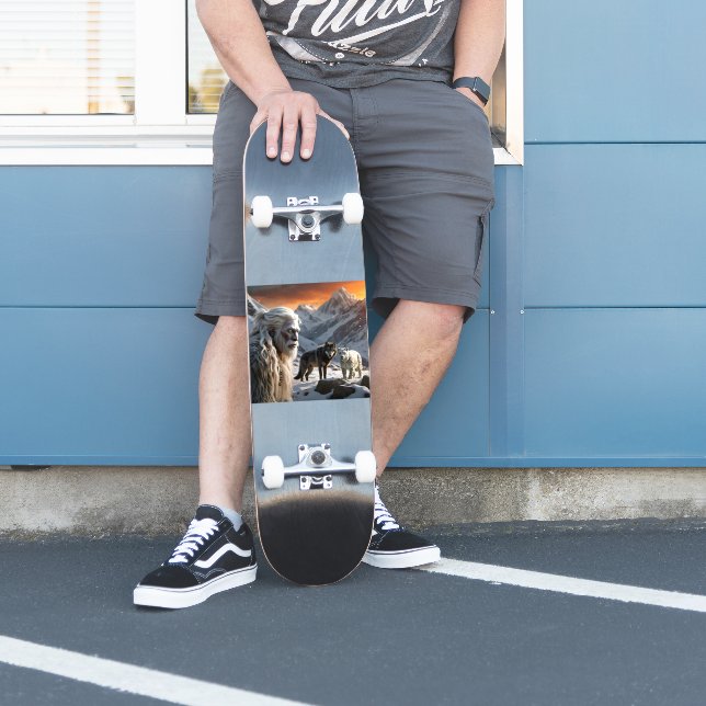 Yeti und der Schneeleopard Aufkleber (Skater)