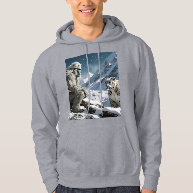 Yeti und der Schneeleopard Hoodie (Vorderseite)