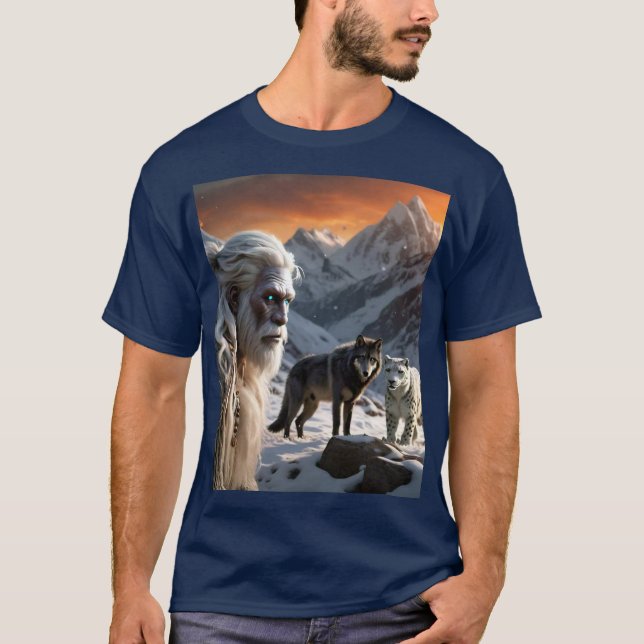 Yeti und der Schneeleopard T-Shirt (Vorderseite)