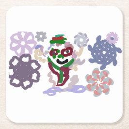 Yeti winter rock rechteckiger pappuntersetzer