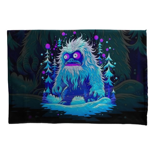 Yeti Winter Wonderland Kissenbezug (Vorderseite)