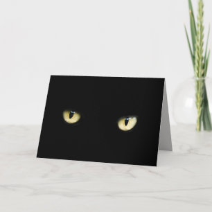 yeux de chat noir carte de voeux
