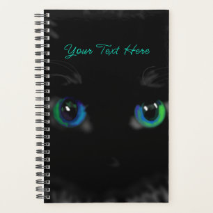 Yeux de chat noir Planificateur personnalisé Votre