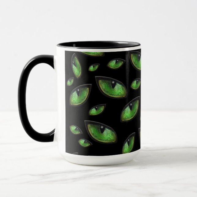 Yeux de chats verts, Mug de café (Gauche)