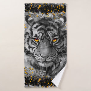 Yeux de tigre orange Serviette de bain en tigre