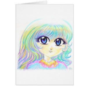 Yeux magiques de fille de Manga d'arc-en-ciel