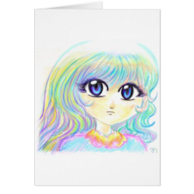 Yeux magiques de fille de Manga d'arc-en-ciel (Devant)