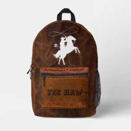 Yew Haw Custom Amercan Cowboy Sheriff Leather Bedruckter Rucksack