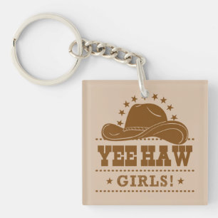 Yew Haw Girls Cowgirl Hat Design Schlüsselanhänger