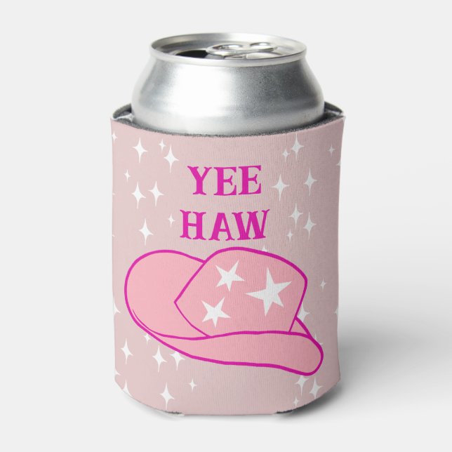Yew Haw Western Rodeo Cowboy Hat Blush Pink Dosenkühler (Kanne Vorderseite)