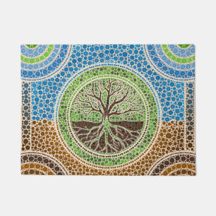 Yggdrasil- Baum der Leben Punkt-Kunst #1 Fußmatte
