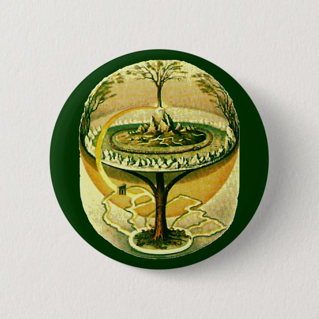 Yggdrasil, Baum des Lebens Button (Vorderseite)