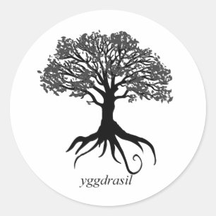 Yggdrasil Baum des Lebens Runder Aufkleber