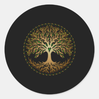 Yggdrasil, Celtic, Tree, Life, Norse, Mythologie, Runder Aufkleber