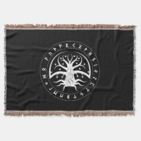 Yggdrasil Kreis Runen Wurfdecke