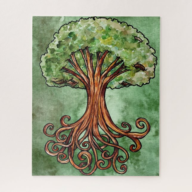 Yggdrasil Tree Norse Mythology Watercolor (Vertikal)