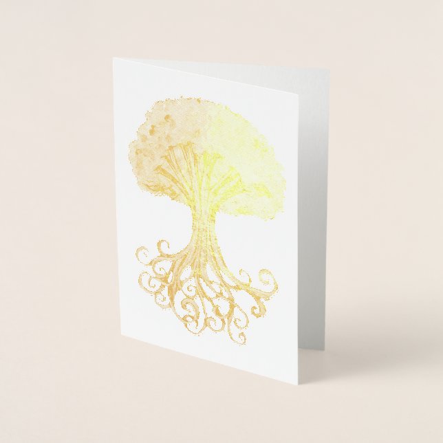 Yggdrasil Tree Norse Mythology Watercolor Folienkarte (Vorderseite)