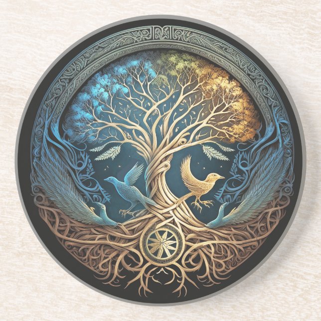 Yggdrasil Tree of Life Getränkeuntersetzer (Vorne)