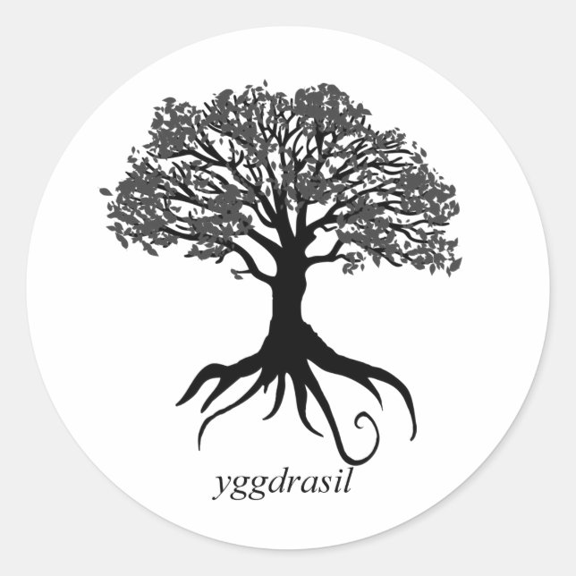 Yggdrasil Tree of Life Runder Aufkleber (Vorderseite)