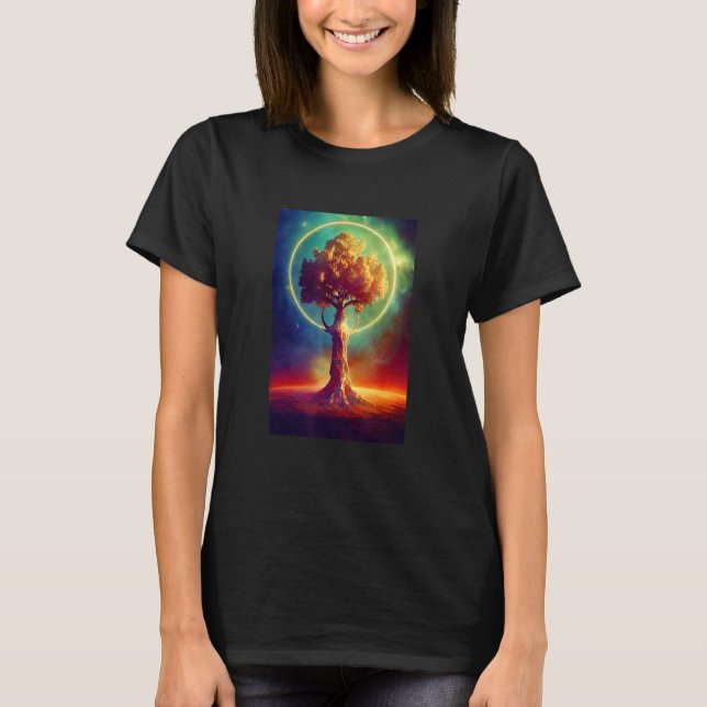 Yggdrasil World Tree of Life Viking Celtric Unique T-Shirt (Vorderseite)