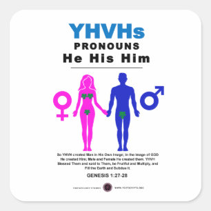 YHVH's Pronos Quadratischer Aufkleber