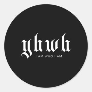 Yhwh Christlich Streetwear Ästhetische Bibel-Schri Runder Aufkleber