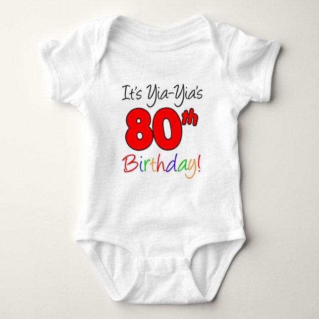 Yia-Yias 80. Geburtstag Baby Strampler (Vorderseite)