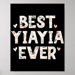 Yiayia Ever Floral Family Liebe Herz Yia-yia Poster