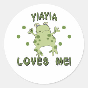 YiaYia Lieben ich Frosch Runder Aufkleber